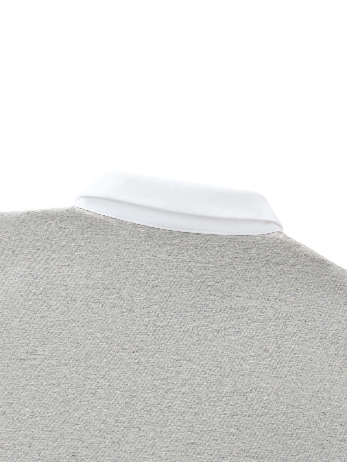 Off Script Unisex Essential Contrast Polo Shirt - Flower Grey back collar detail