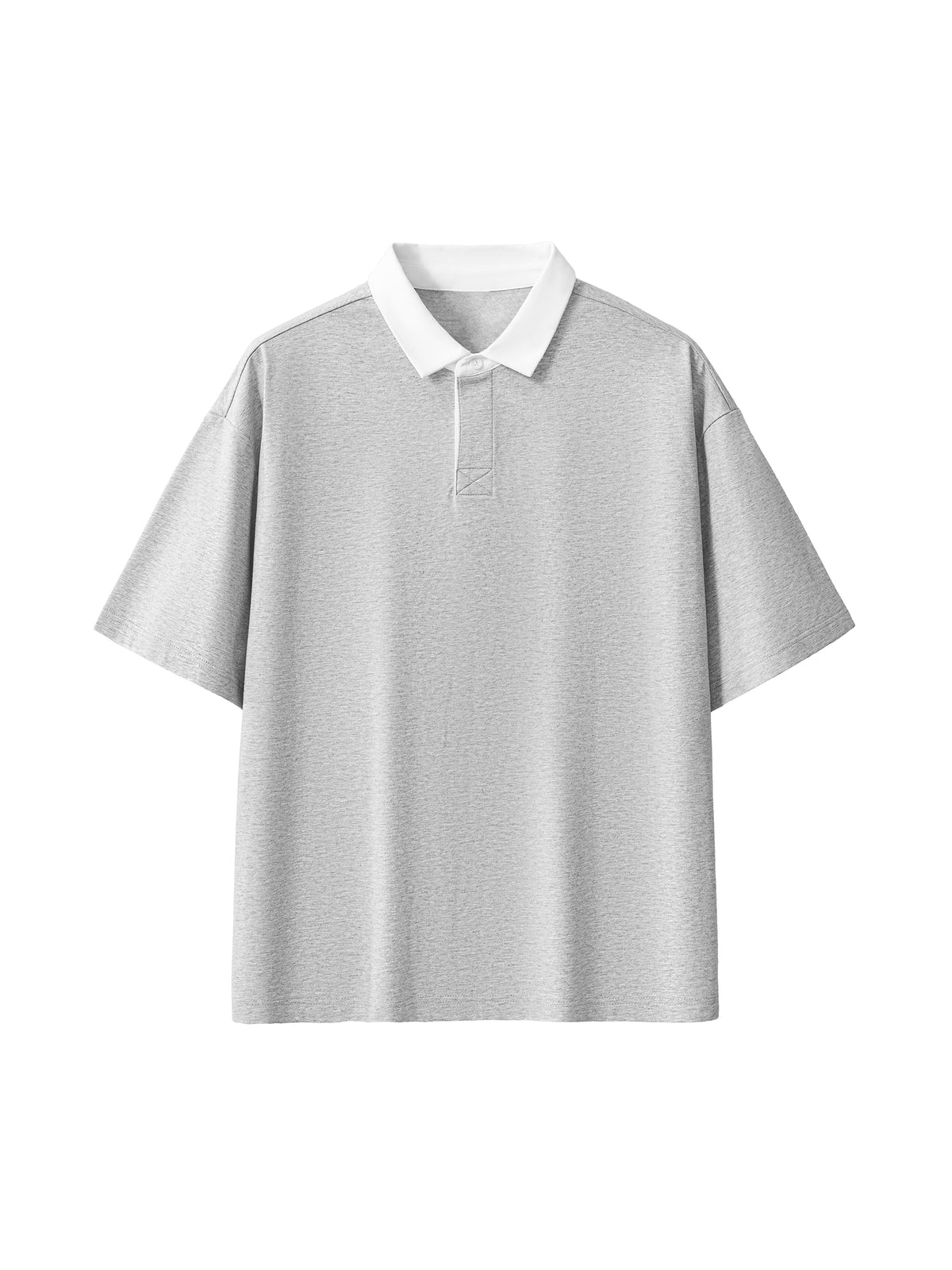 Off Script Unisex Essential Contrast Polo Shirt - Flower Grey front view