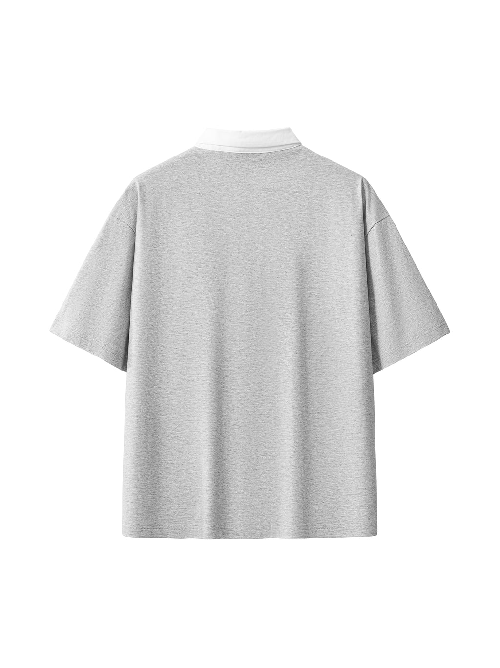 Off Script Unisex Essential Contrast Polo Shirt - Flower Grey back view