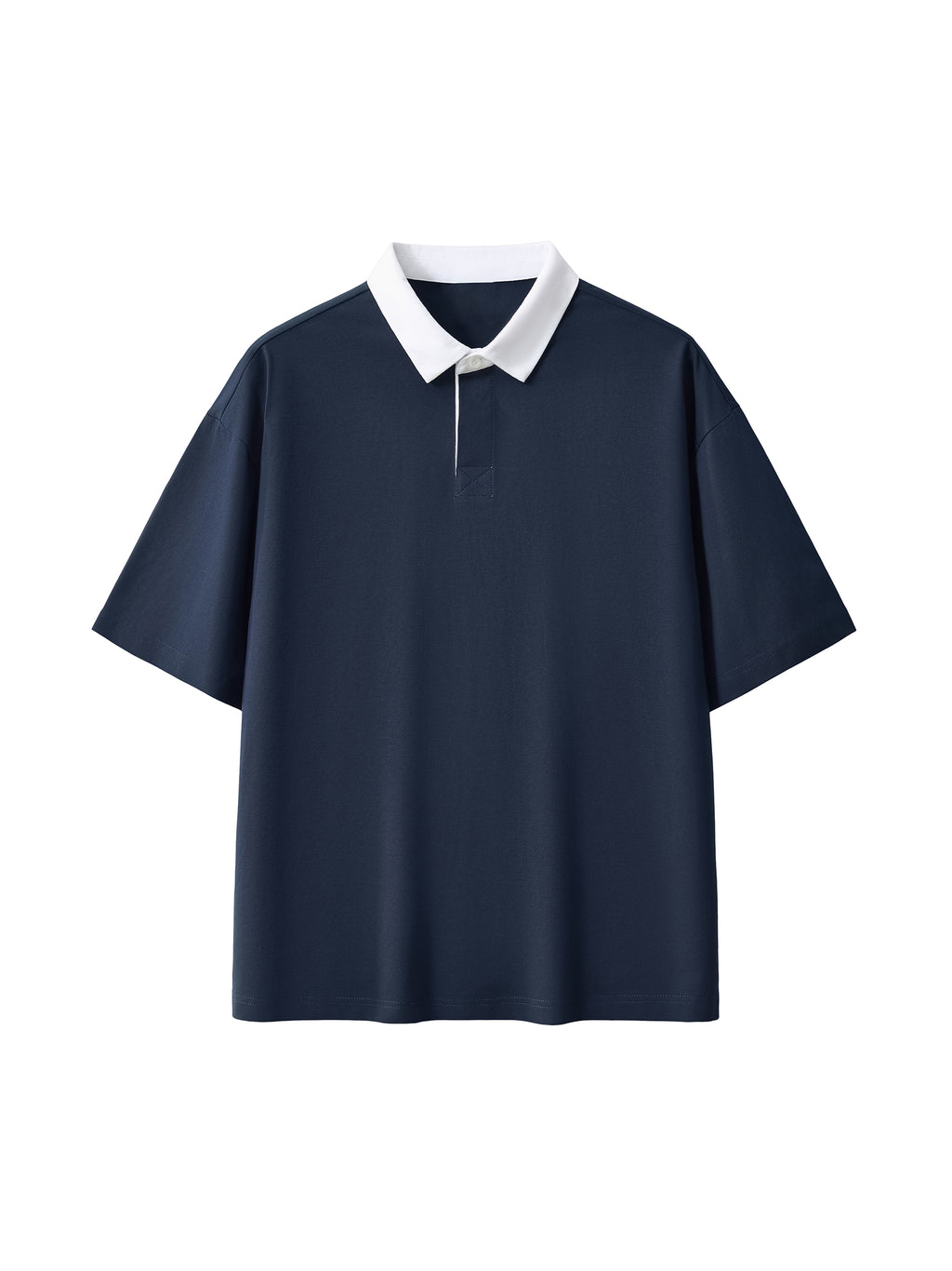 Off Script Essential Contrast Polo Shirt - Navy Blue alternate front view
