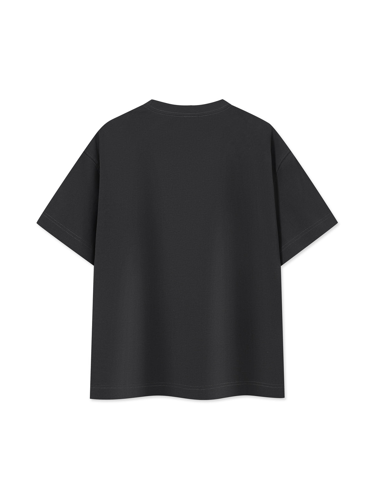 Off Script Unisex Essential Cotton Boxy T-Shirt - Dark Grey back view