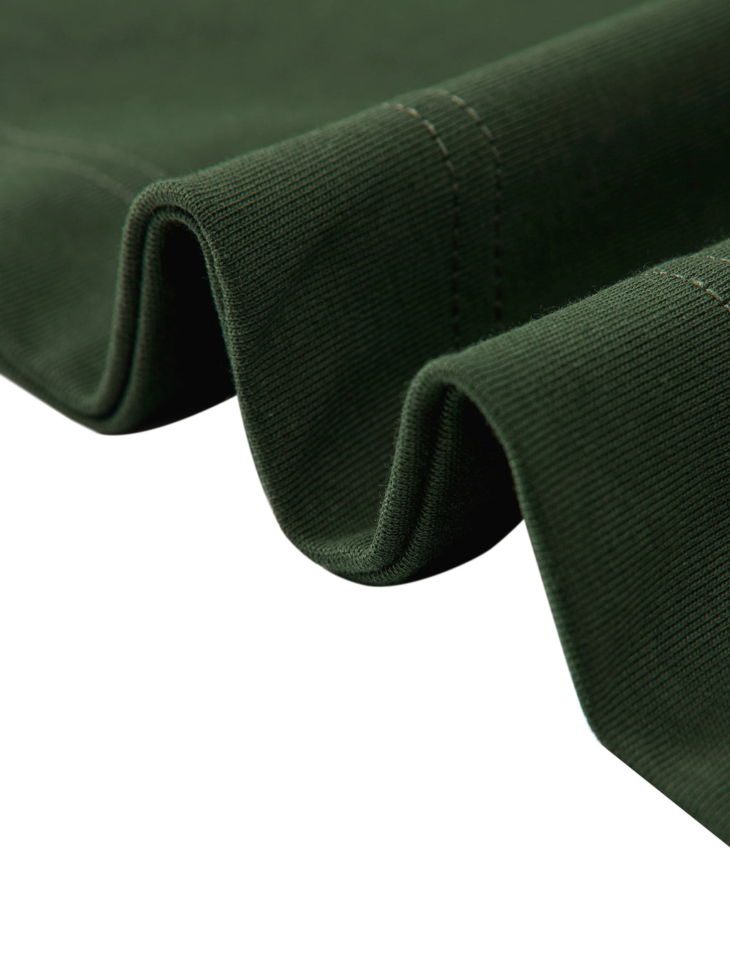 Off Script Essential Cotton Boxy T-Shirt - Dark Green fabric drape detail