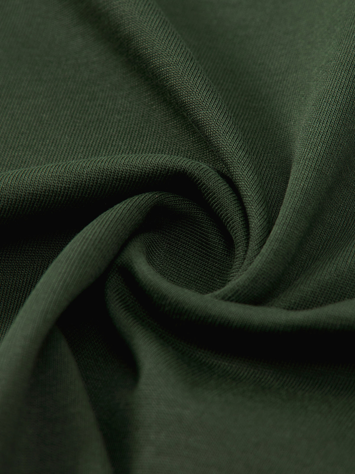 Off Script Essential Cotton Boxy T-Shirt - Dark Green fabric texture detail