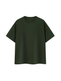 Off Script Essential Cotton Boxy T-Shirt - Dark Green front view