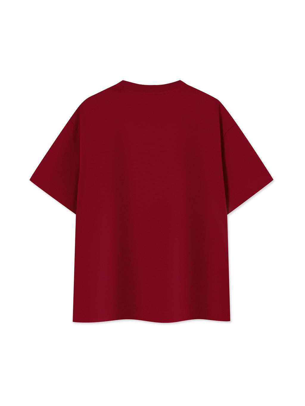 Off Script Essential Cotton Boxy T-Shirt - Dark Red back view
