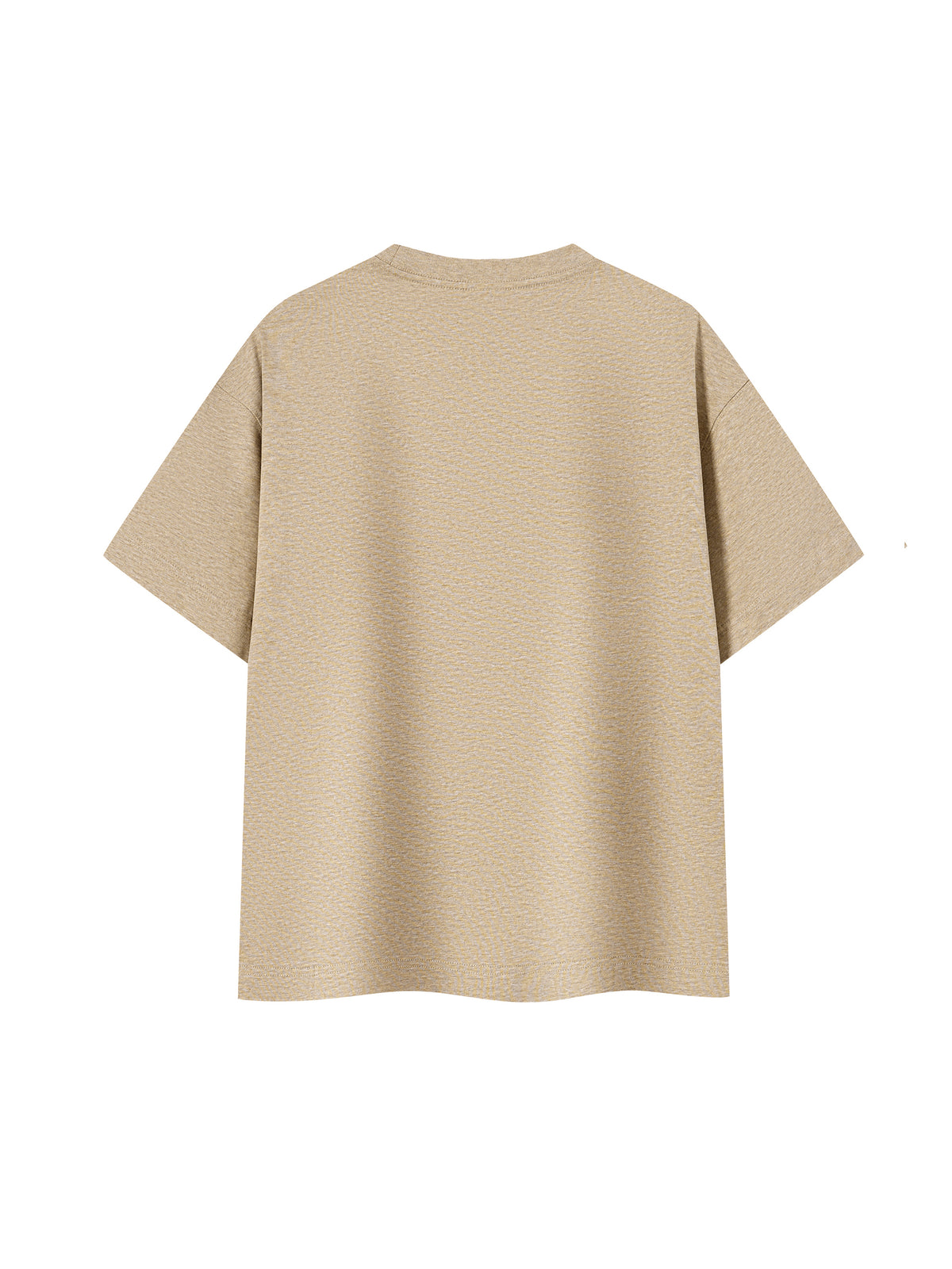 Off Script Essential Cotton Boxy T-Shirt - Khaki back view