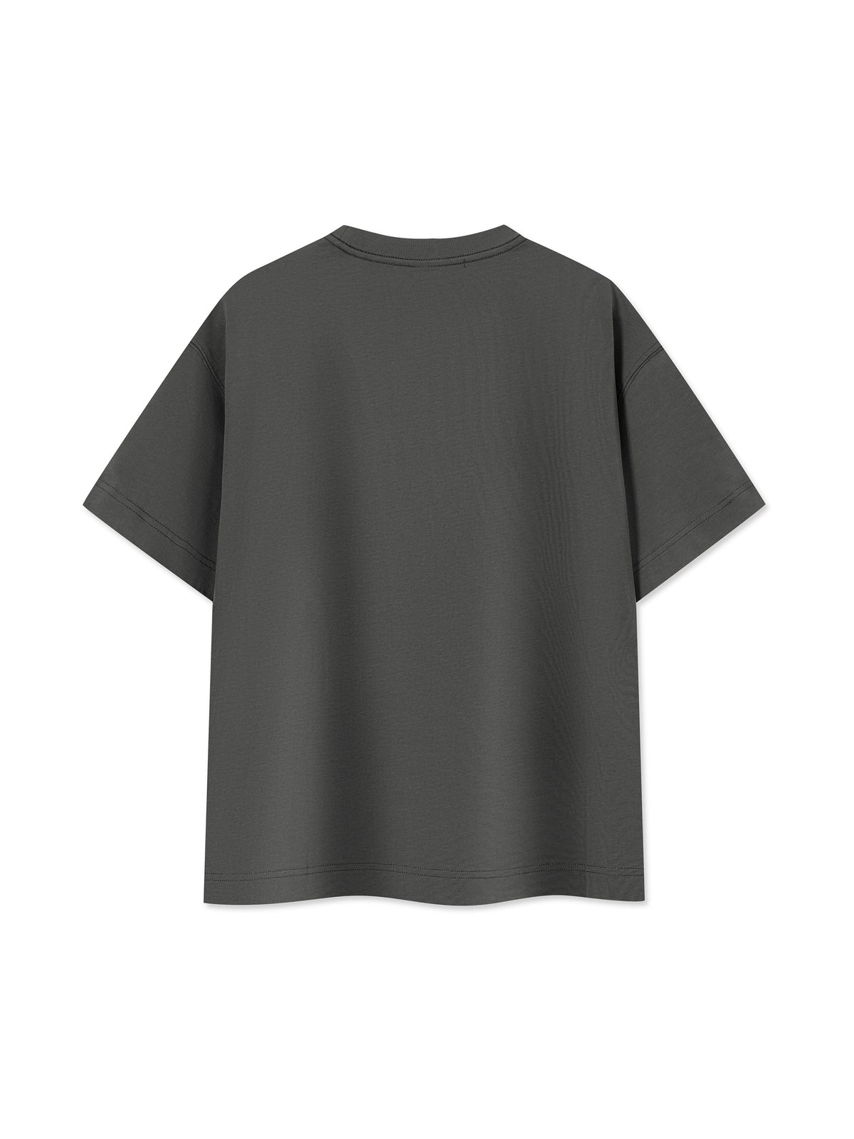 Off Script Unisex Essential Cotton Boxy T-Shirt - Medium Grey back view