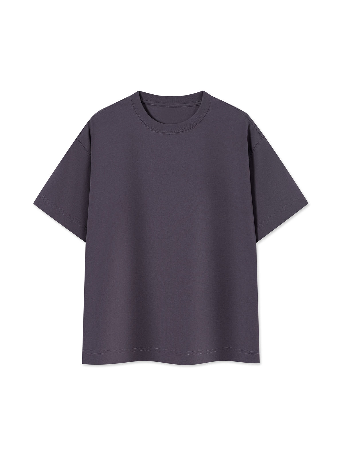 Off Script Essential Cotton Boxy T-Shirt - Purple front view