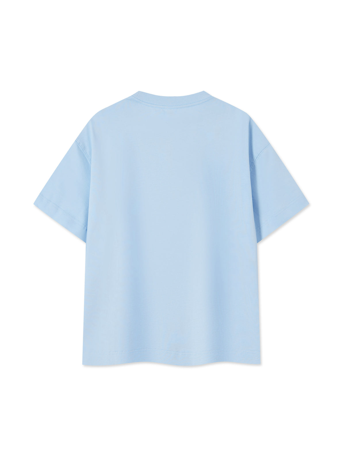 Off Script Essential Cotton Boxy T-Shirt - Sky Blue back view