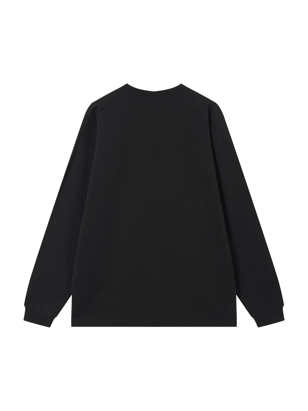 Off Script Essential Cotton Long Sleeve T-Shirt - Black back view