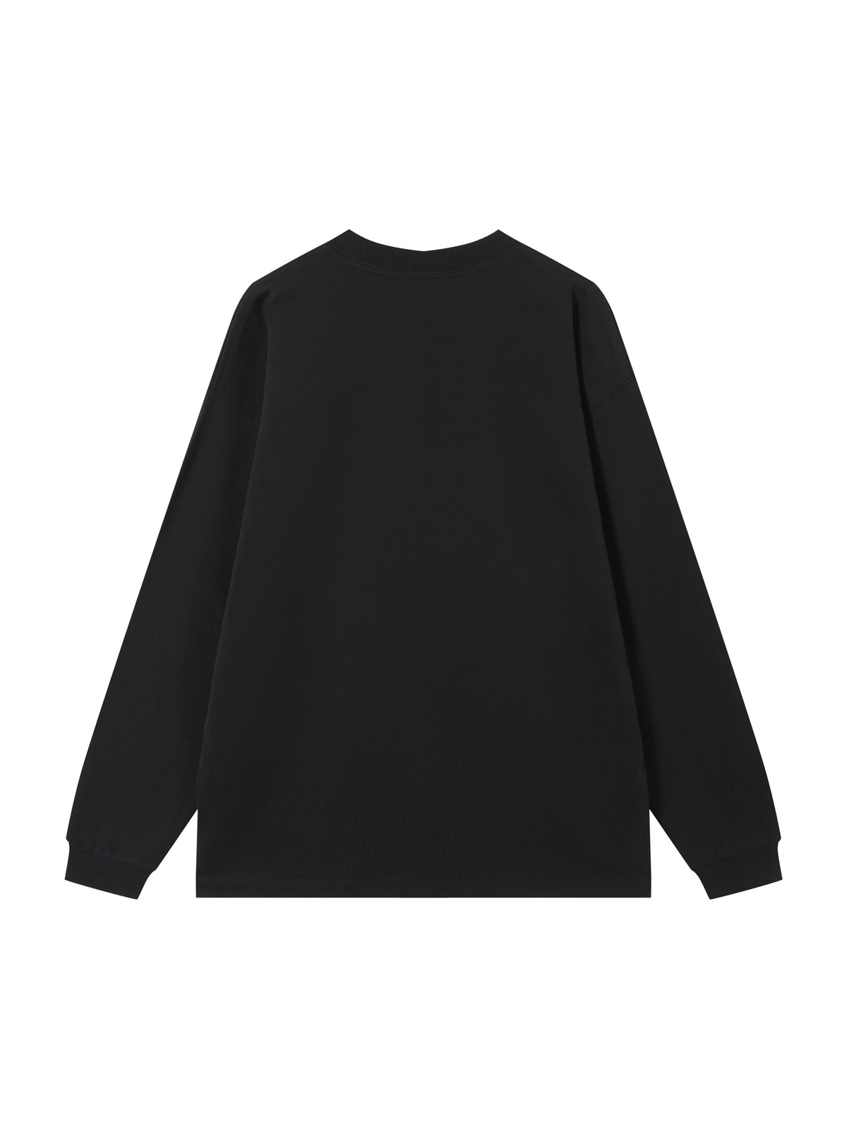 Off Script Essential Cotton Long Sleeve T-Shirt - Black back view