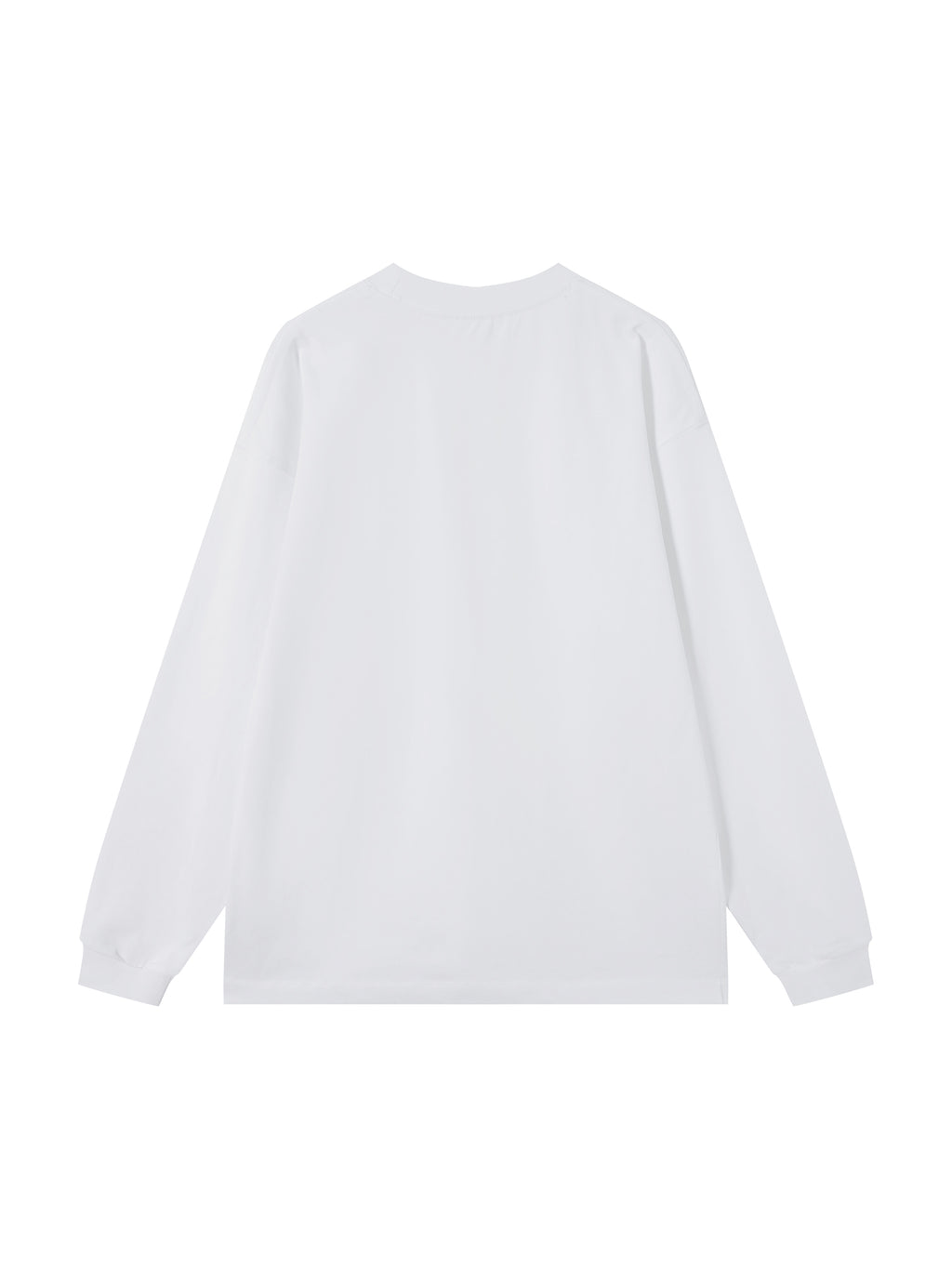 Off Script Essential Cotton Long Sleeve T-Shirt - White back view