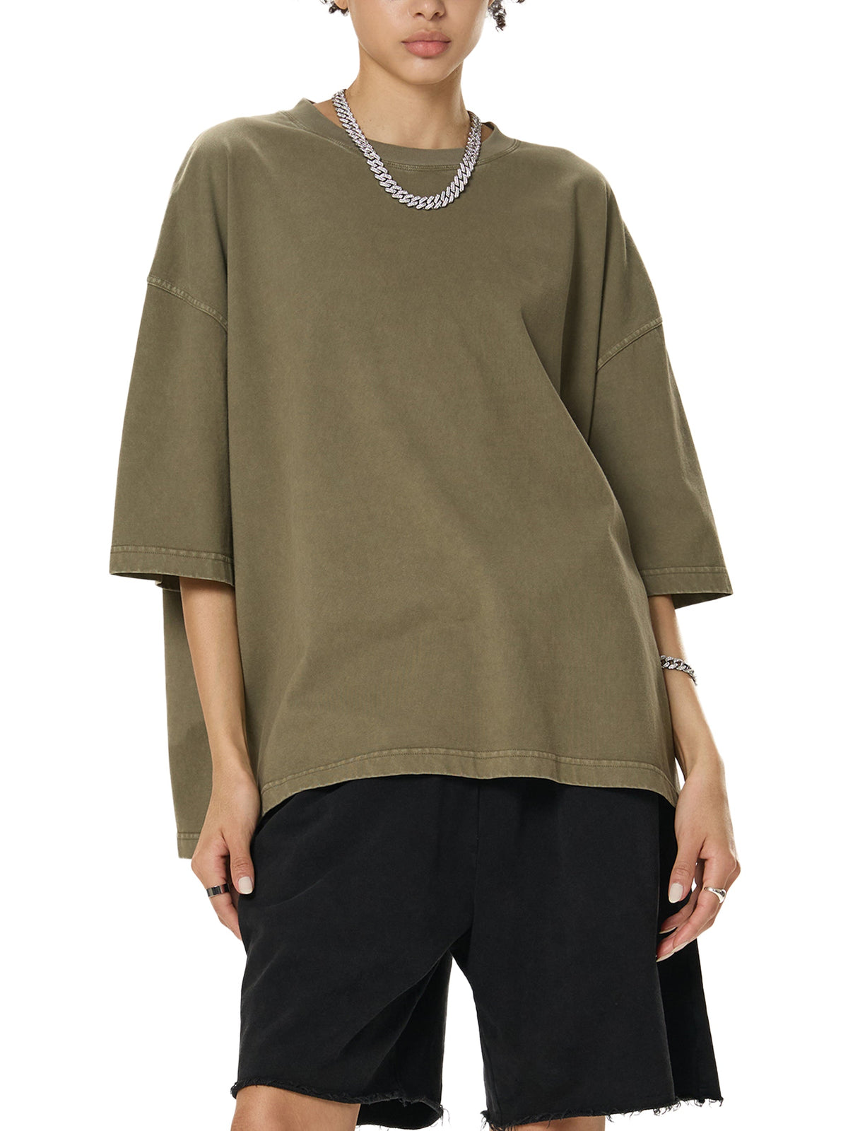 Unisex vintage-washed boxy T-shirt lifestyle view