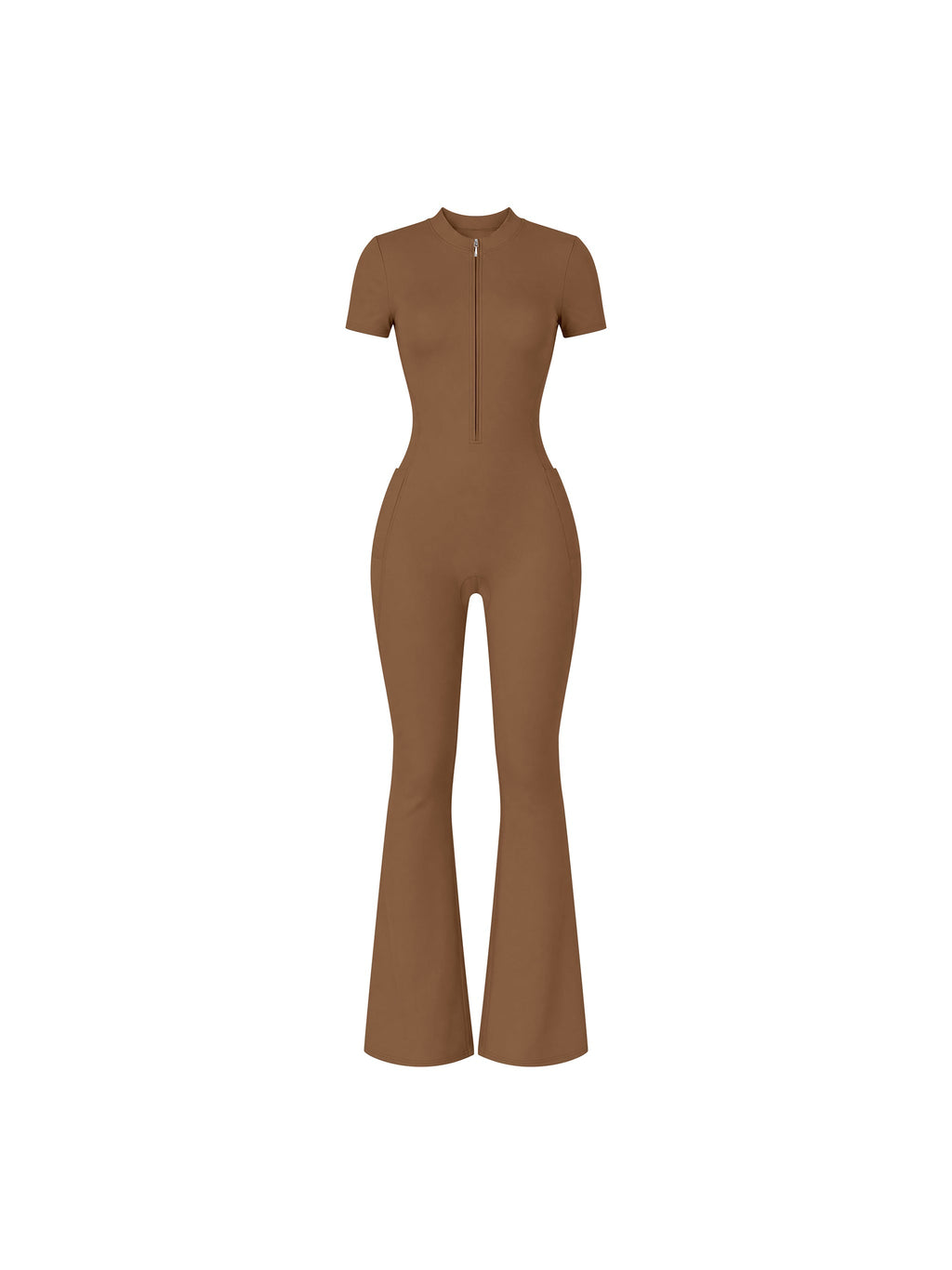 Women’s Tight Flared Leg Quarter-Zip Jumpsuit