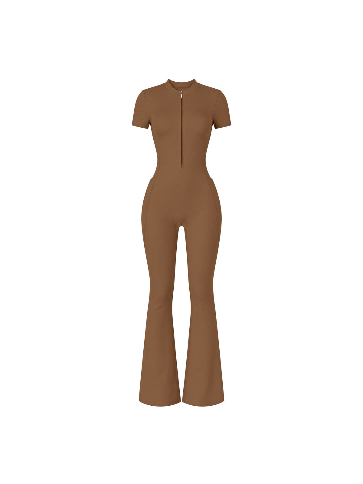 Women’s Tight Flared Leg Quarter-Zip Jumpsuit