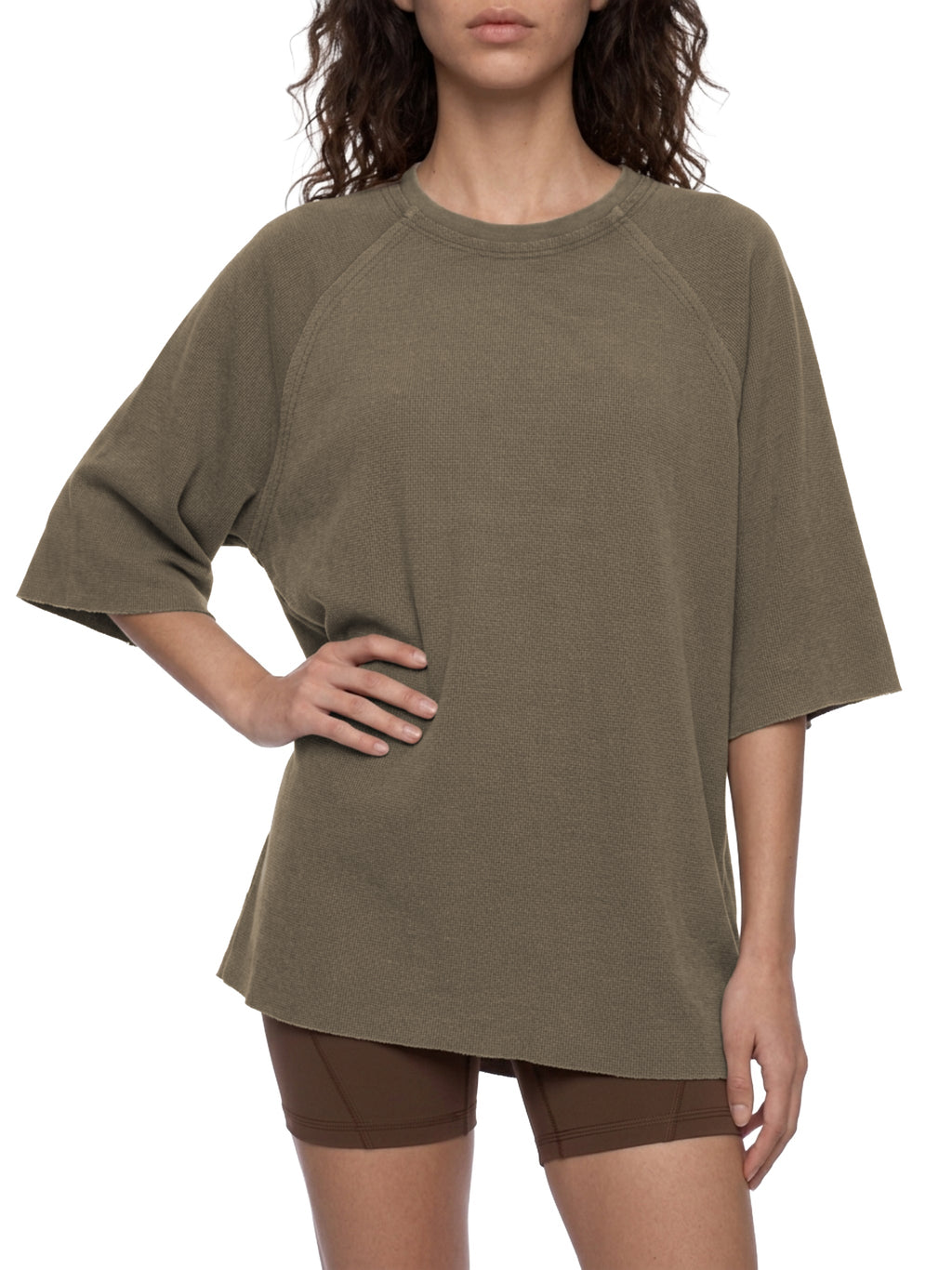 Unisex Mineral Wash Boxy Waffle T-Shirt