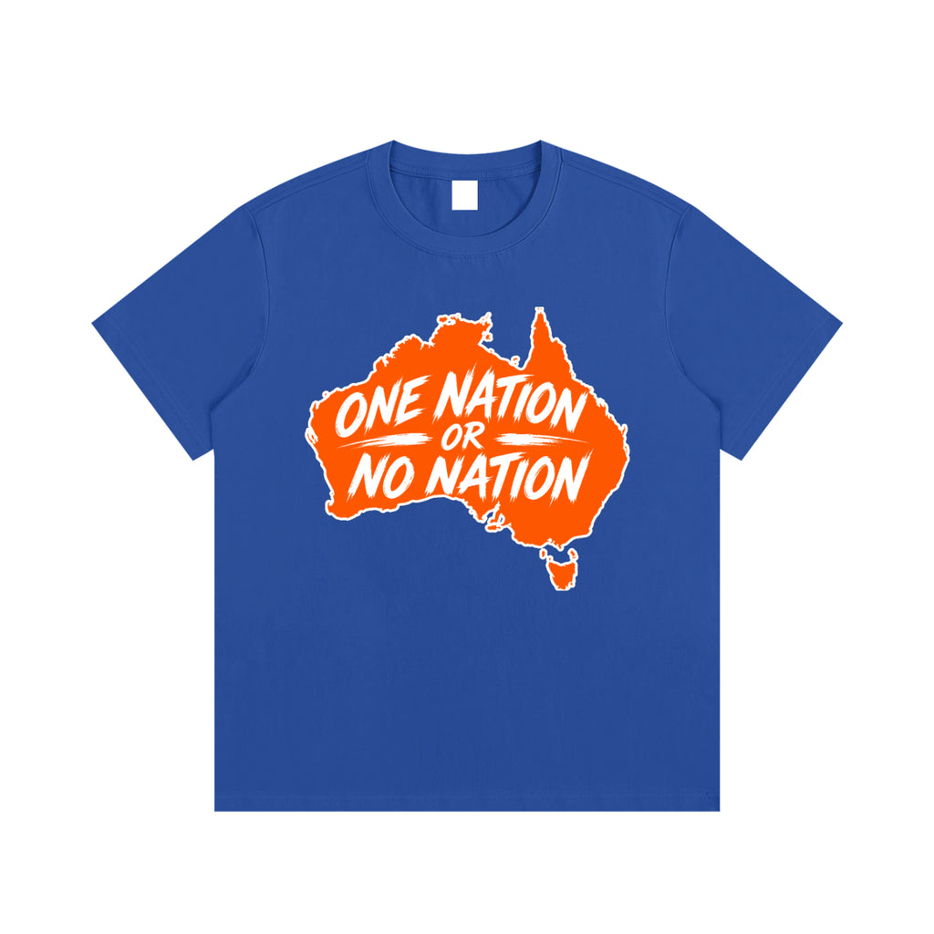 One Nation Essential Cotton T-Shirt - Colorful Blue front product view