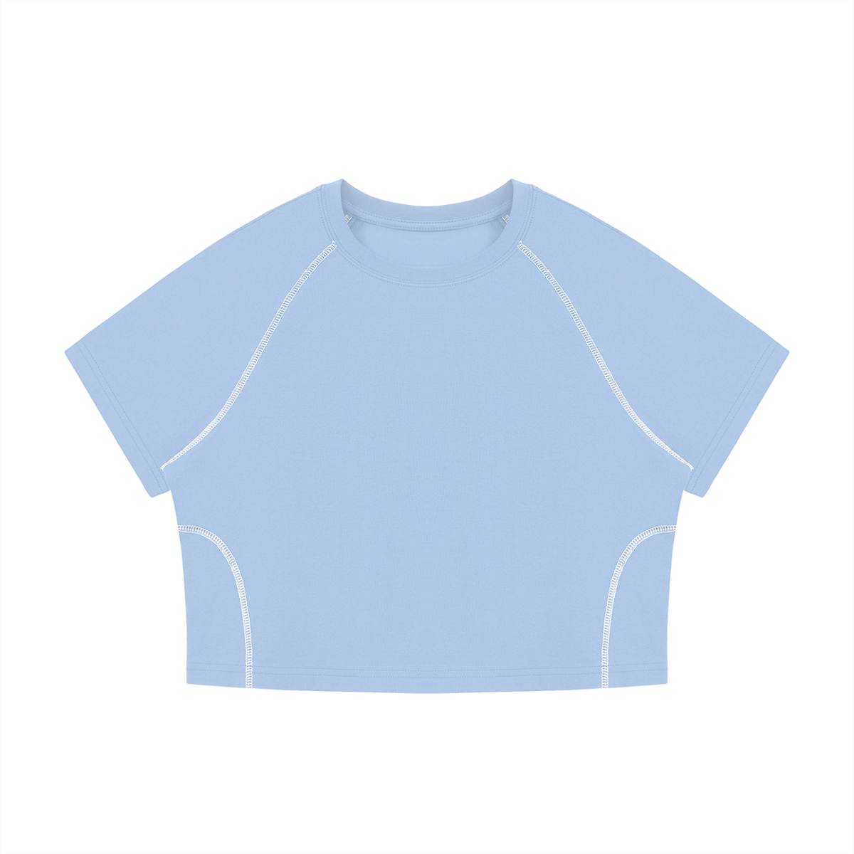 Women's Contrast Stitch Raglan Crop T-Shirt