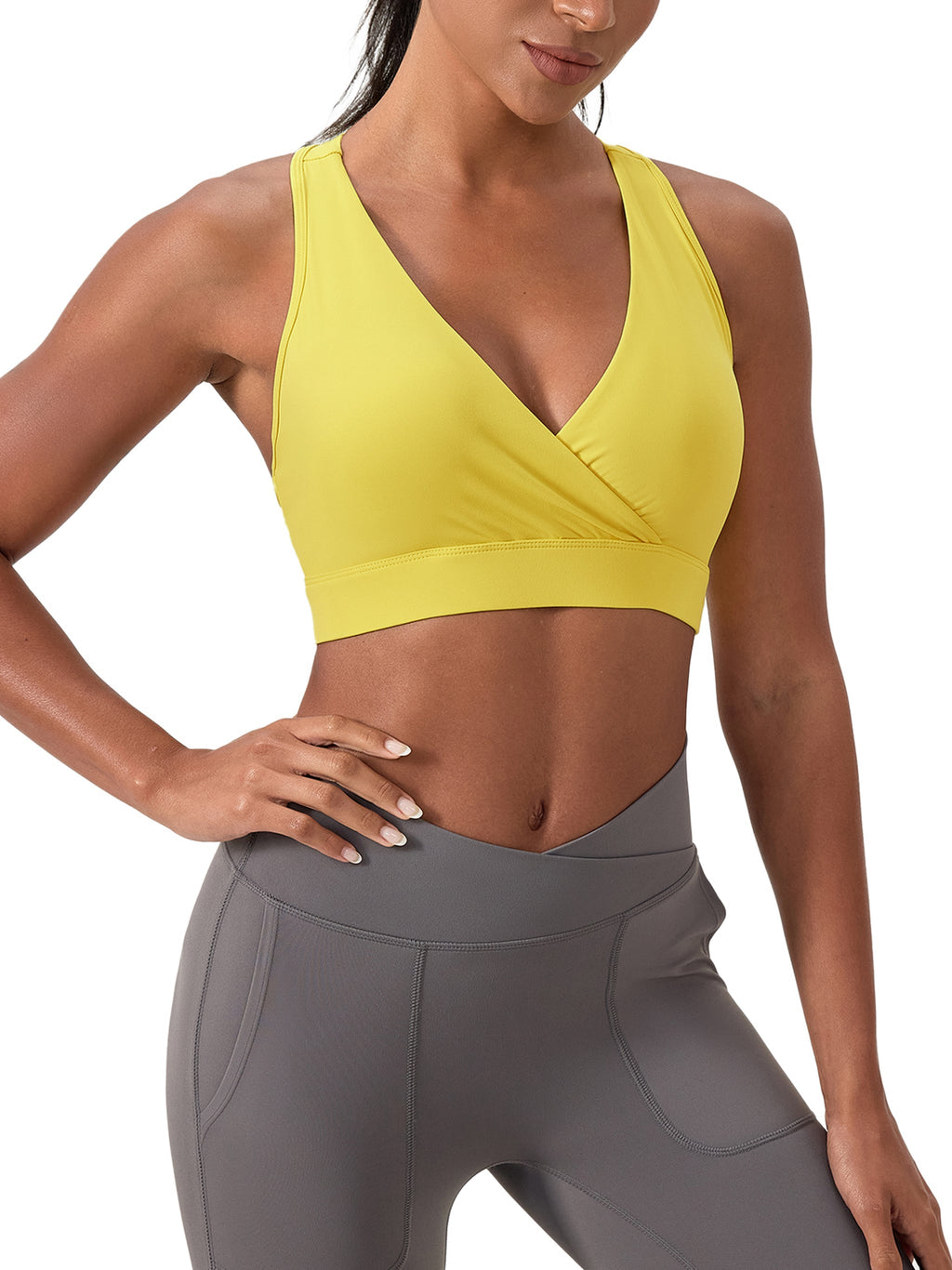 Women's Crossover V-Neck Sports Bra