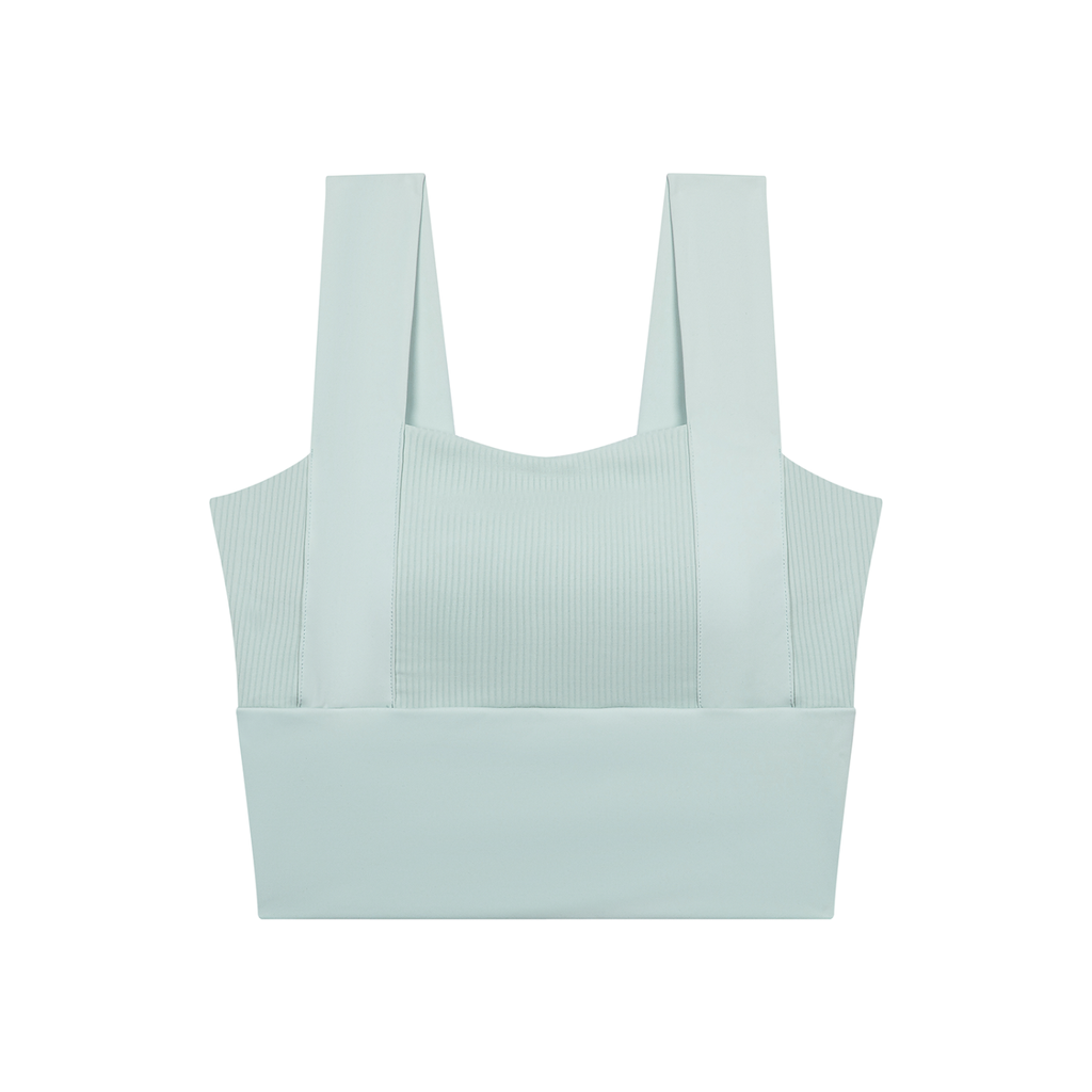 Women’s Yoga Crop Tank Top in Mint Green - front view