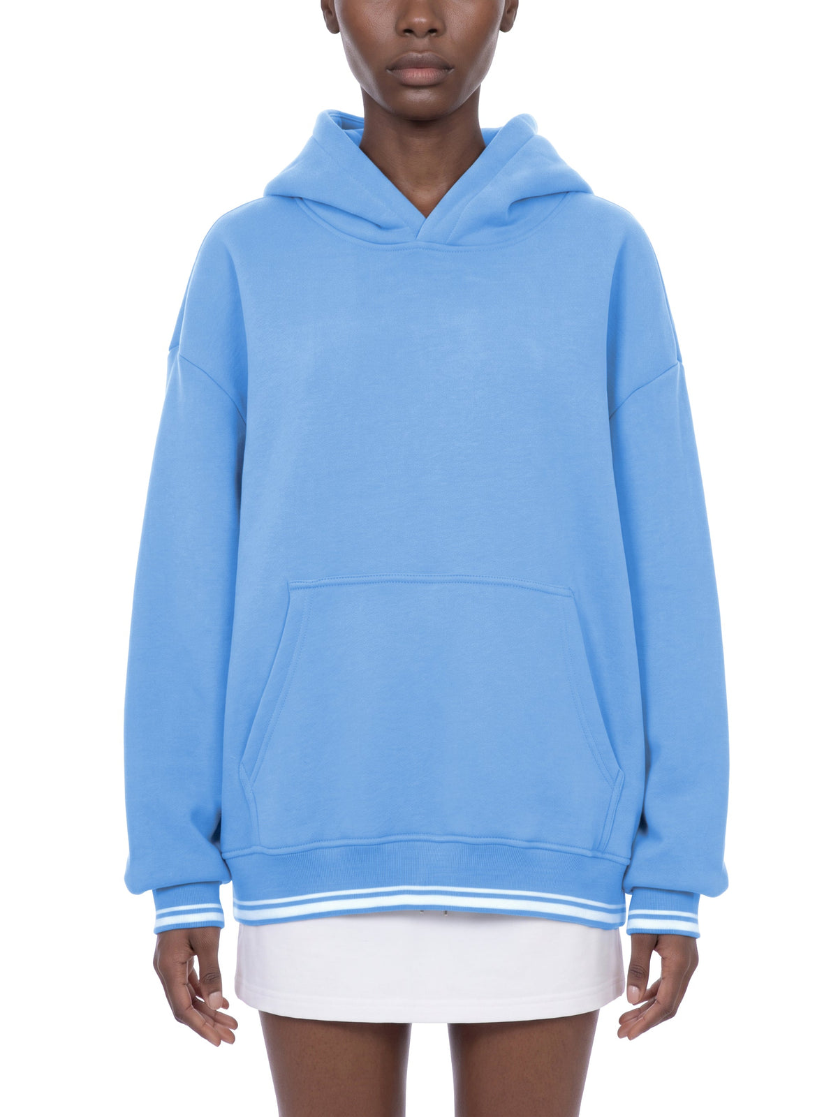 Unisex Oversized Color Block Fleece Hoodie