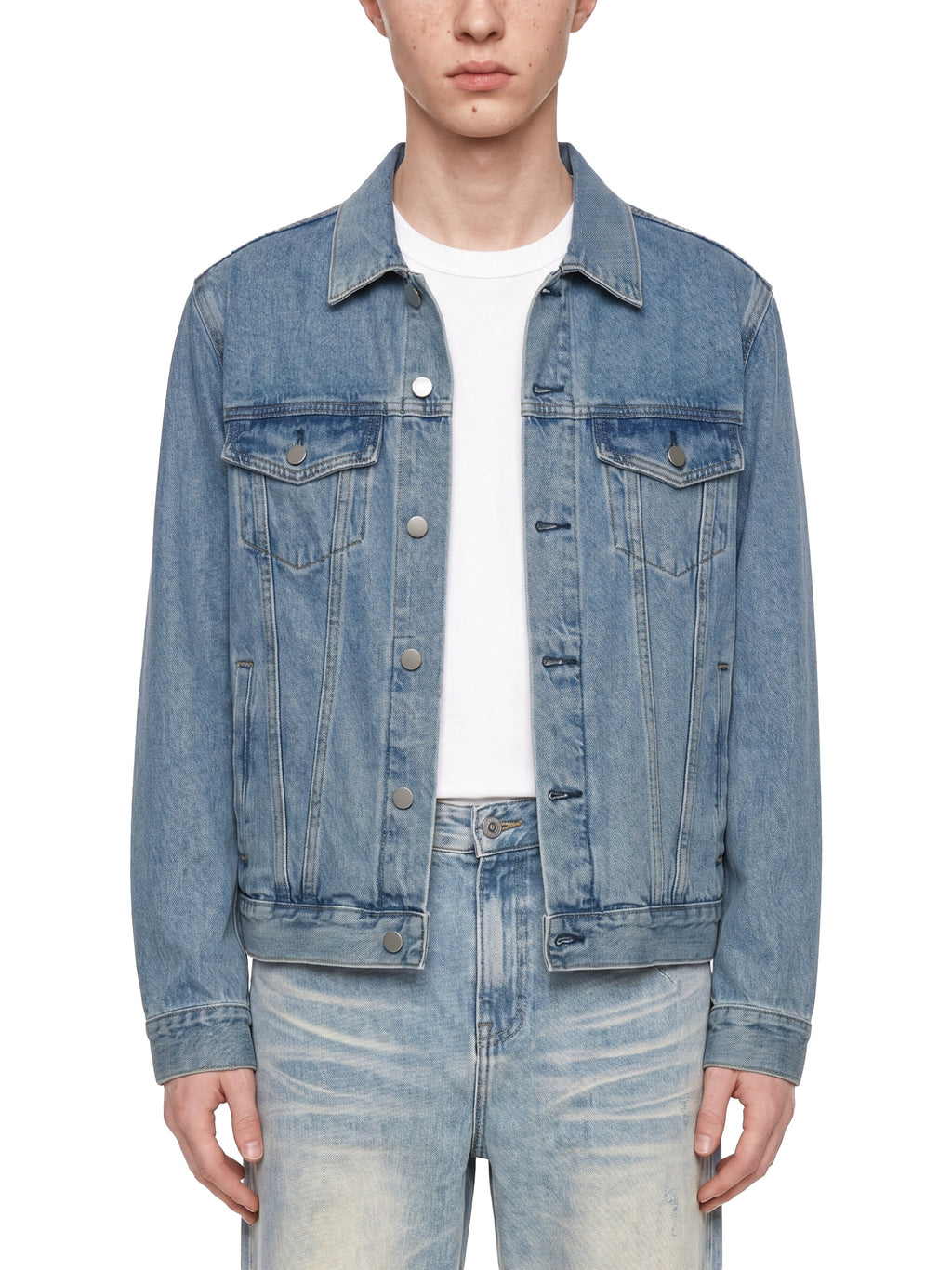 Unisex Vintage Wash Denim Jacket