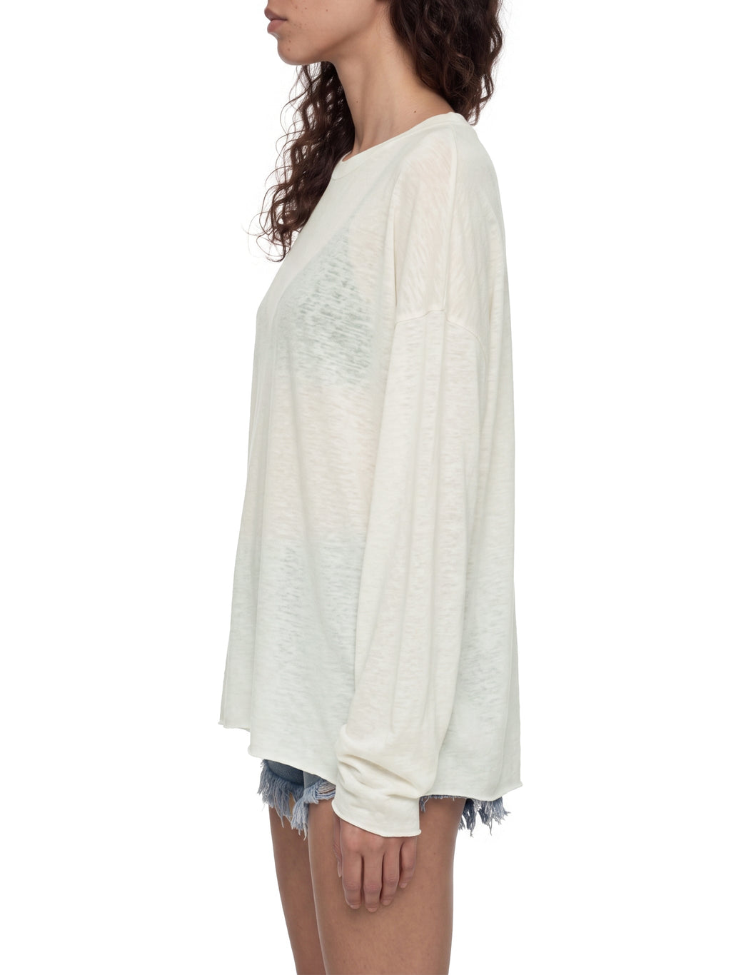 Unisex Raw Edge Long Sleeve T-Shirt