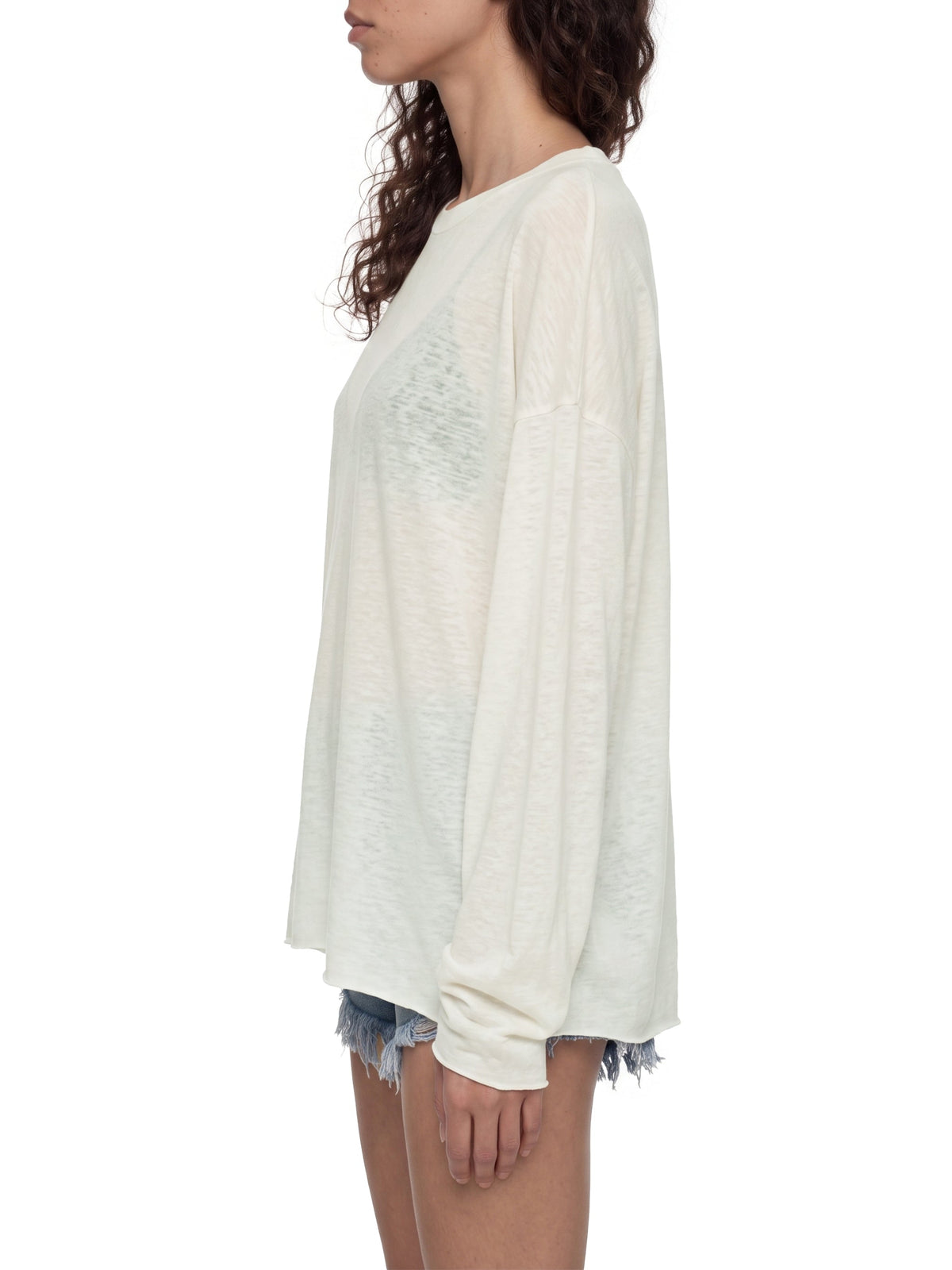 Unisex Raw Edge Long Sleeve T-Shirt