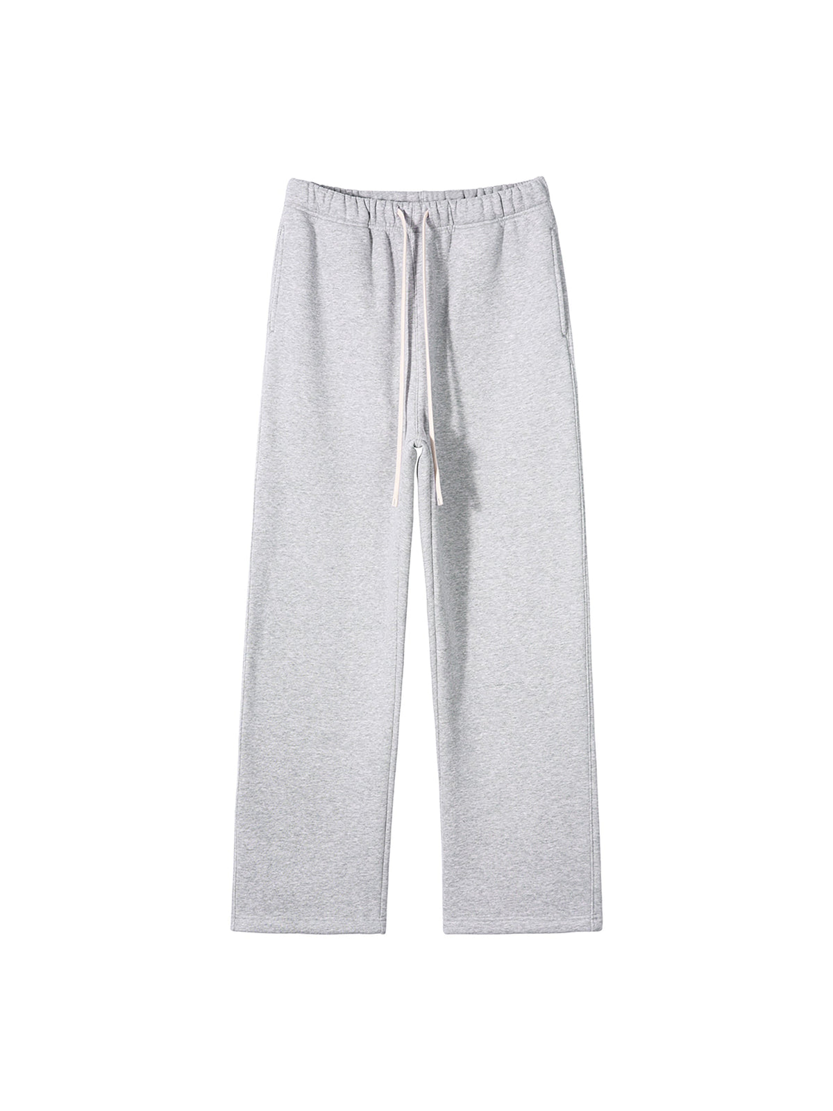 Unisex Solid Colour Fleece Straight-Leg Pants
