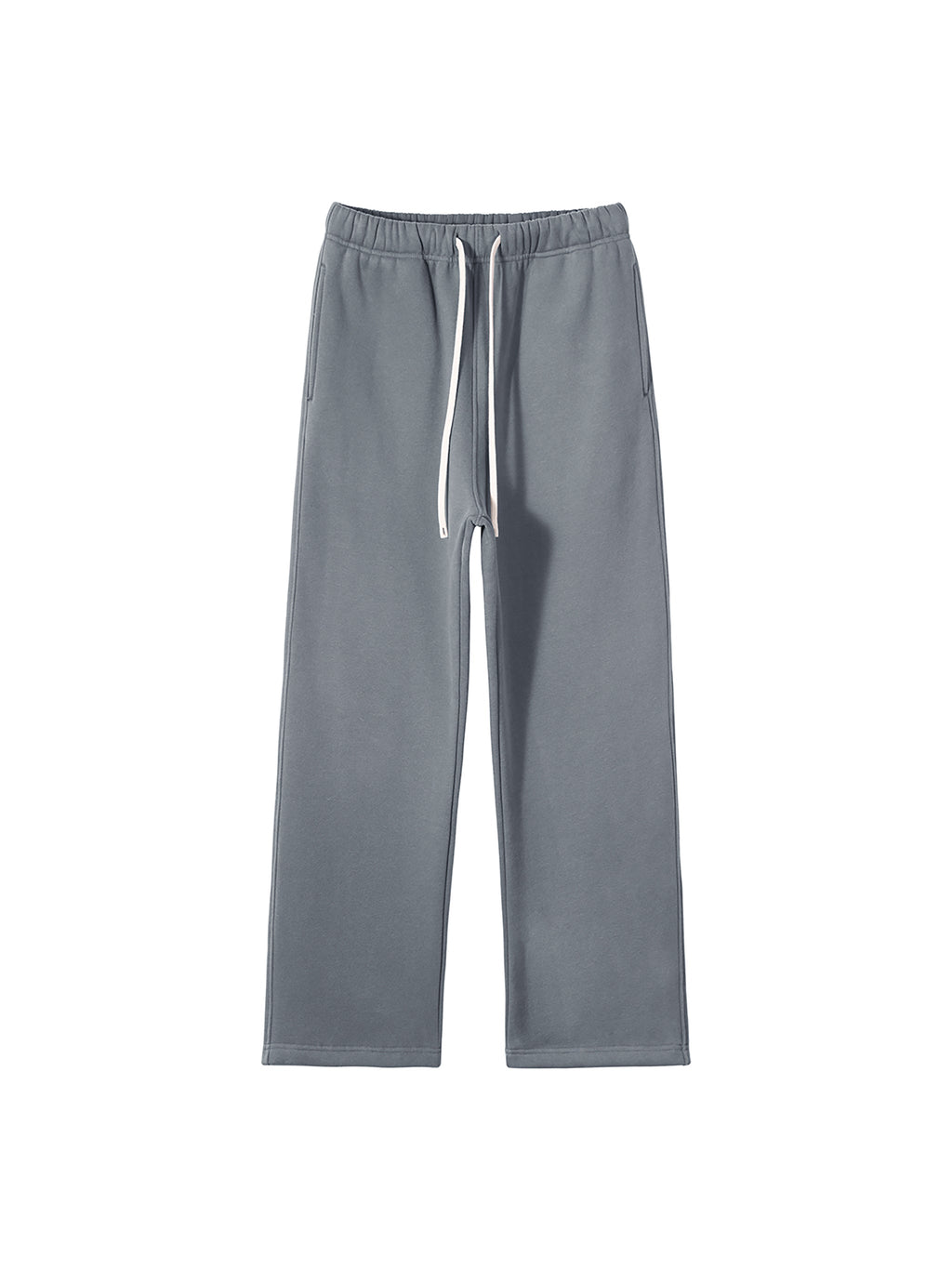 Unisex Solid Colour Fleece Straight-Leg Pants