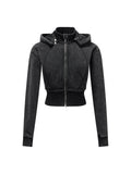 Vintage Washed Cropped Fleece Hoodie