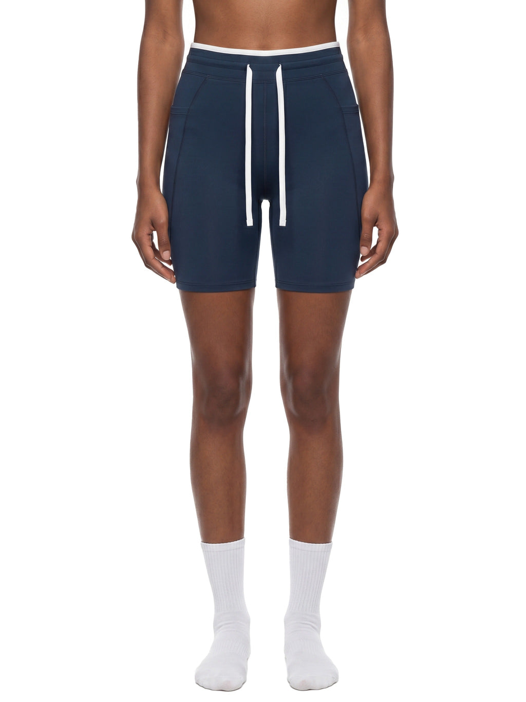 Women's High Rise Color Block Yoga Shorts
