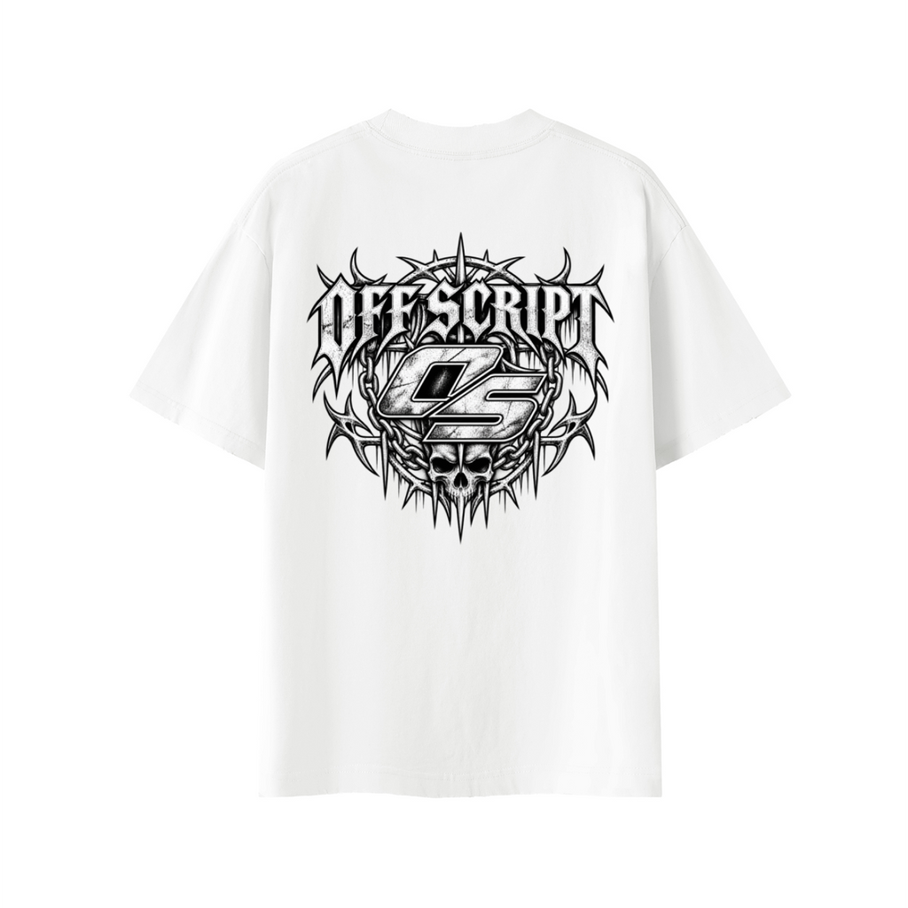 Off Script Gothic Skull Vintage Wash Distressed T-Shirt