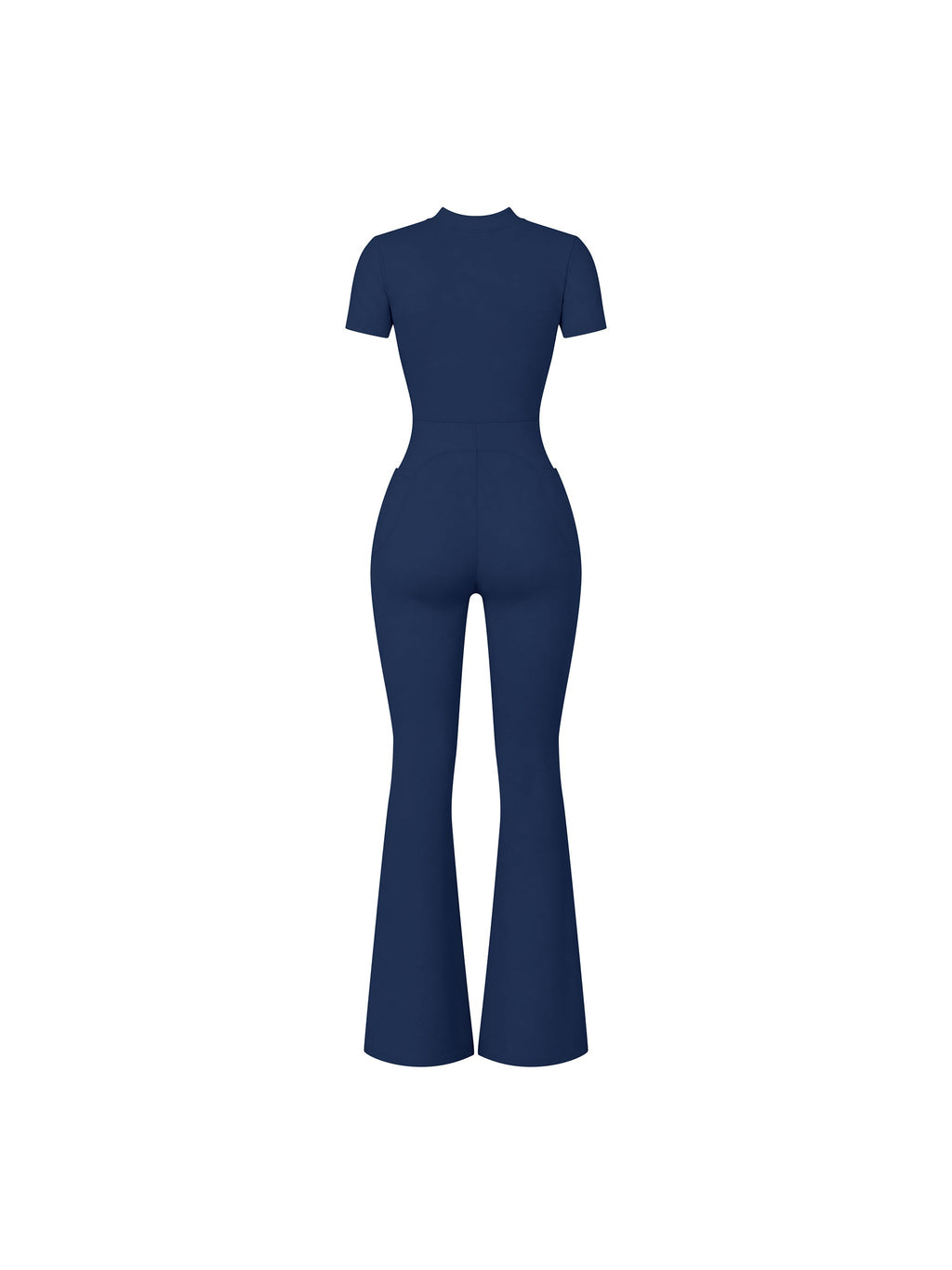 Women’s Tight Flared Leg Quarter-Zip Jumpsuit