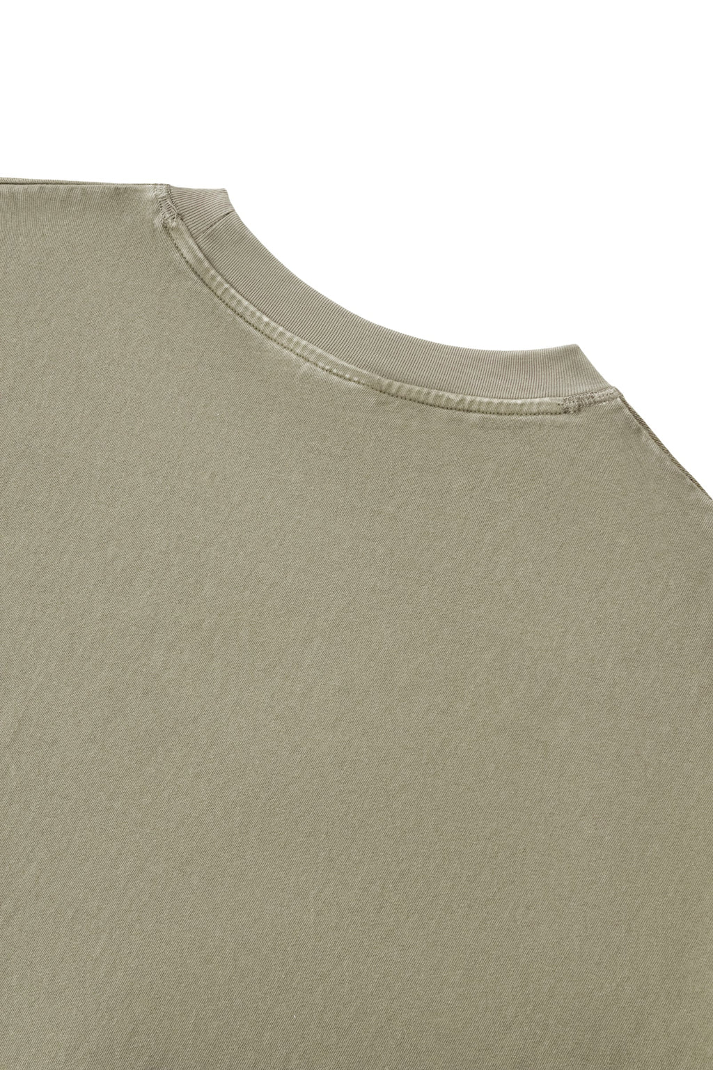 Unisex vintage-washed boxy T-shirt detail view