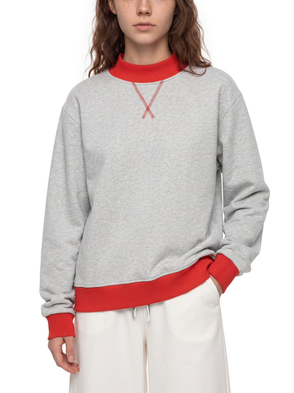 Women’s Mock Neck Crewneck Sweatshirt