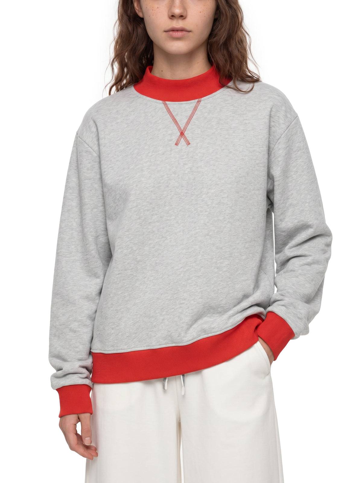 Women’s Mock Neck Crewneck Sweatshirt
