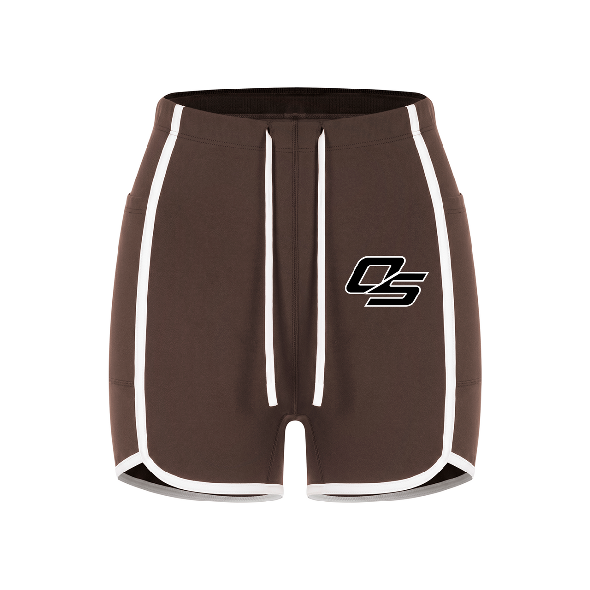 Off Script Women’s High-Rise Contrast-Piped Yoga Shorts