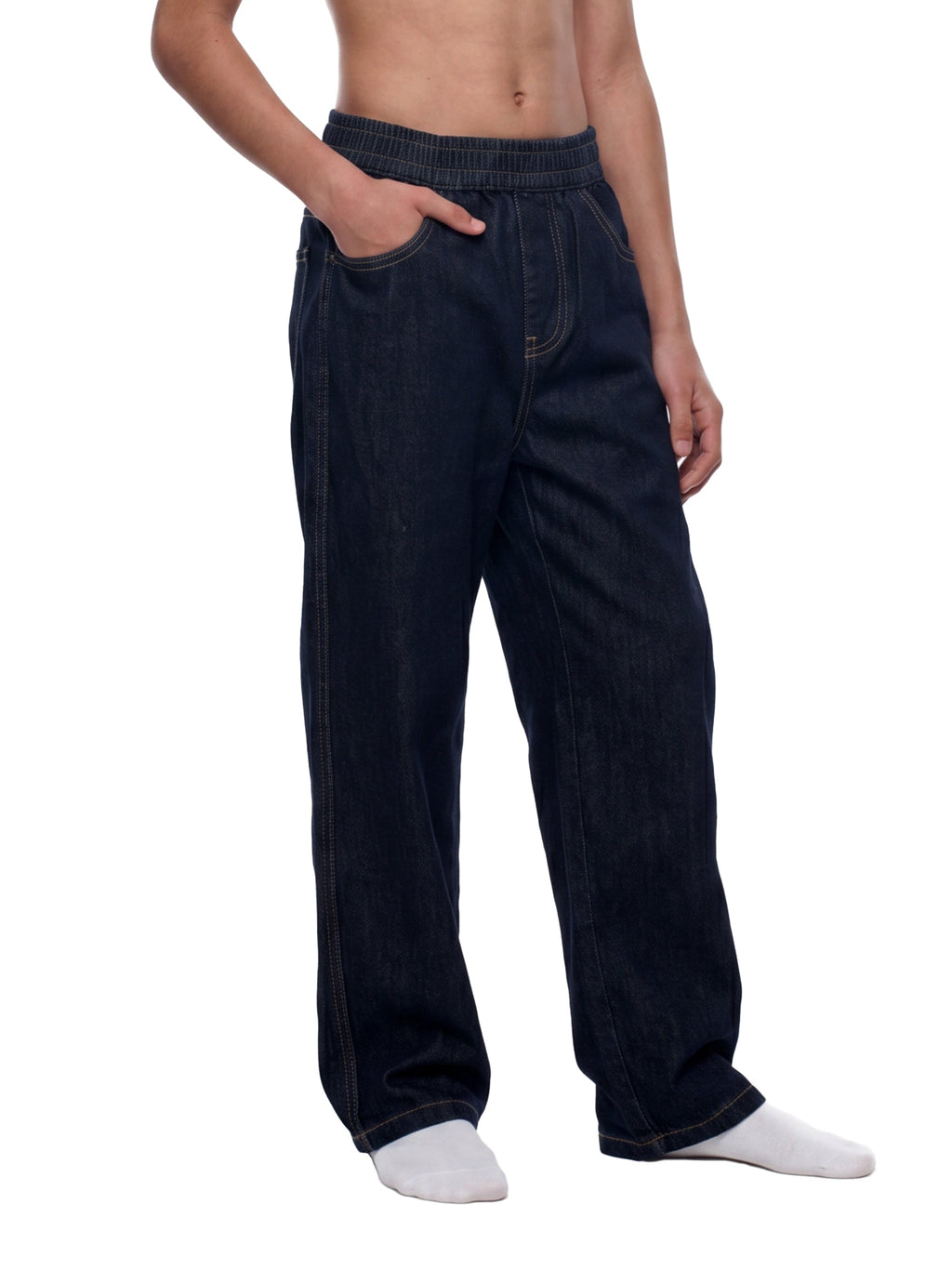Kids' Straight-Leg Elastic-Waist Jeans