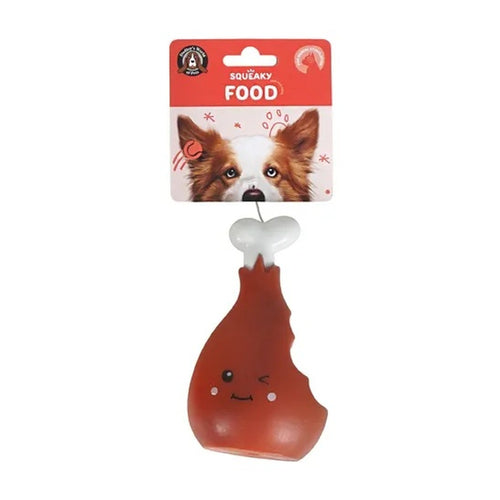 Drumstick squeaky dog toy