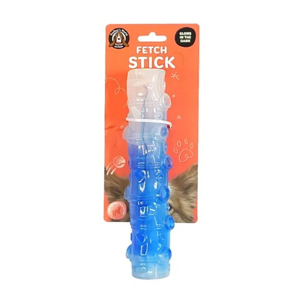 Blue TPR glow-in-the-dark fetch stick dog toy