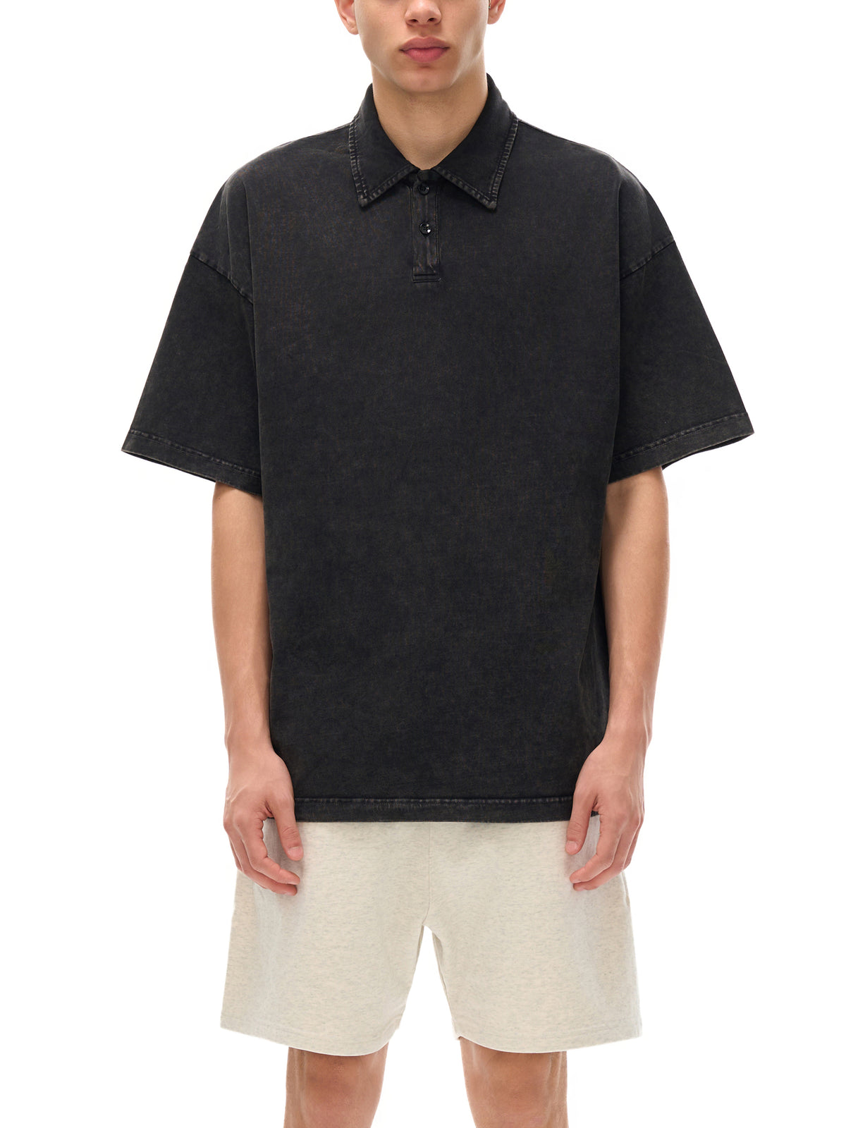 Heavyweight Snow-Washed Polo T-Shirt - image 3