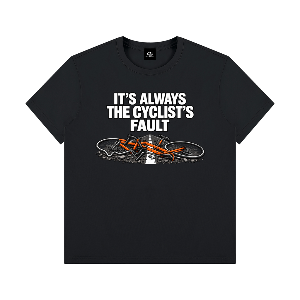 It's Always the Cyclist's Fault graphic T-shirt - Black front view