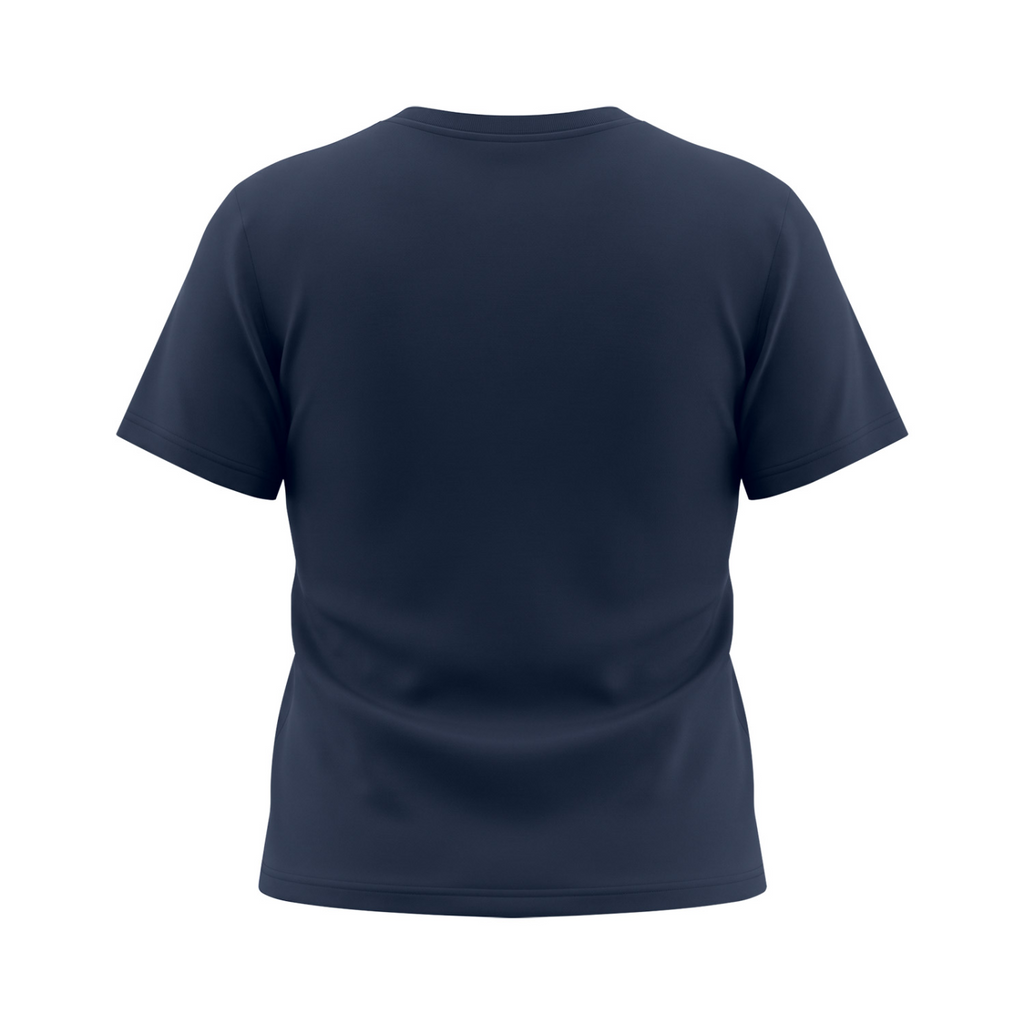 It's Always the Cyclist's Fault women's Sorona graphic T-shirt - Navy Blue back mockup
