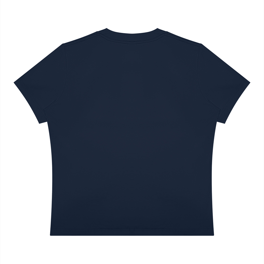 It's Always the Cyclist's Fault women's Sorona graphic T-shirt - Navy Blue back view