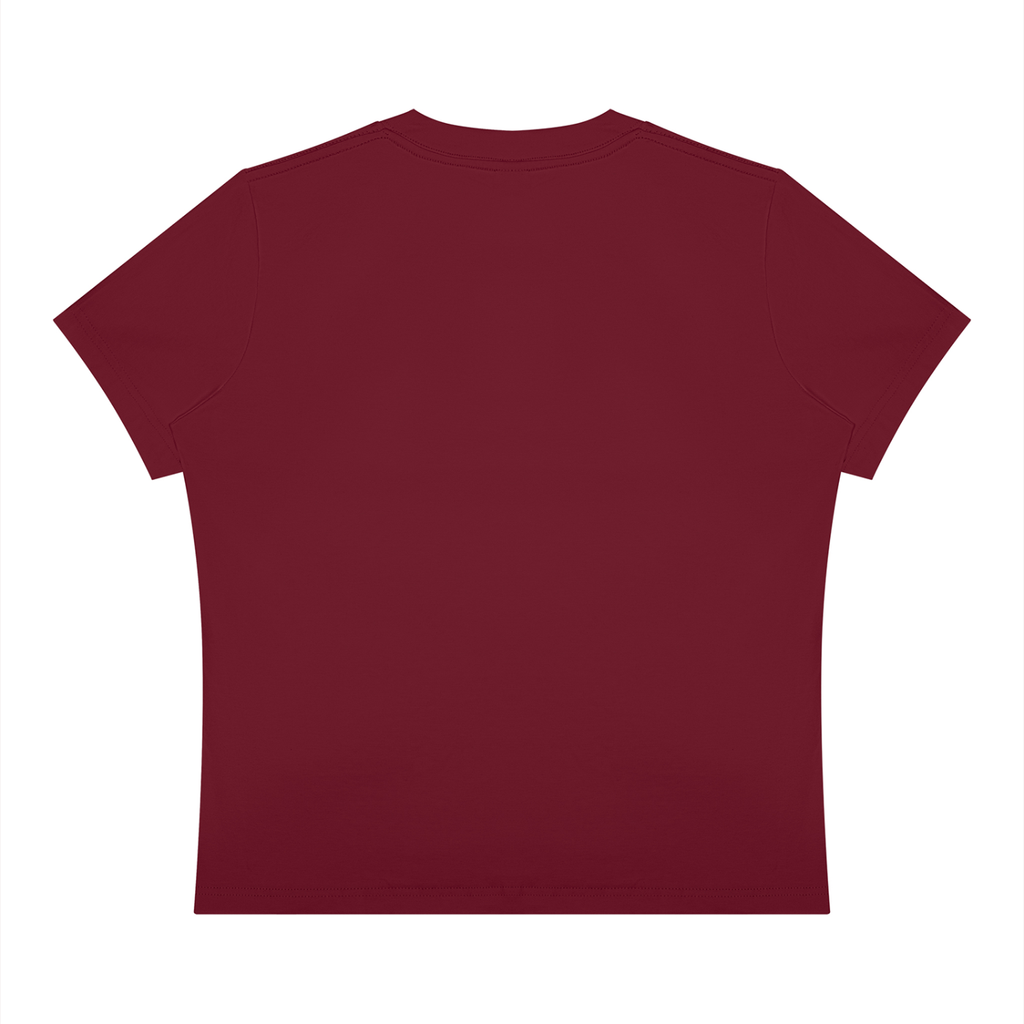 It's Always the Cyclist's Fault women's Sorona graphic T-shirt - Wine Red back view