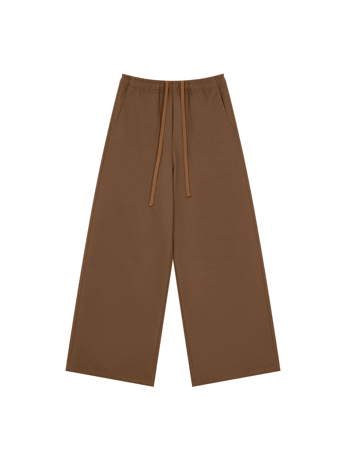 Men’s Loose Straight-Leg Pants coffee front 3D mockup
