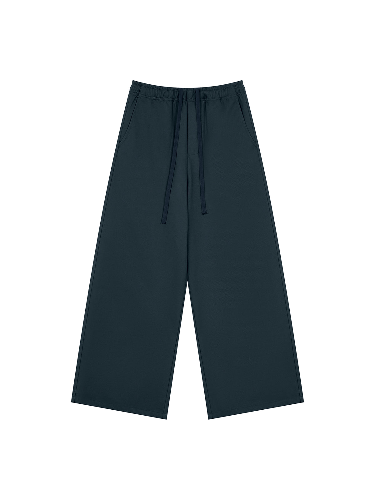 Men’s Loose Straight-Leg Pants navy blue front 3D mockup