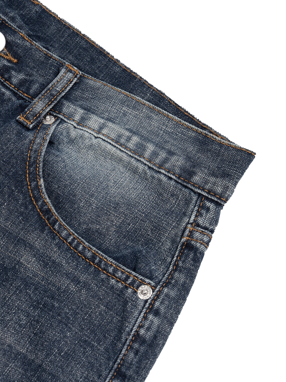 Men’s Vintage Wash Denim Jeans hem detail