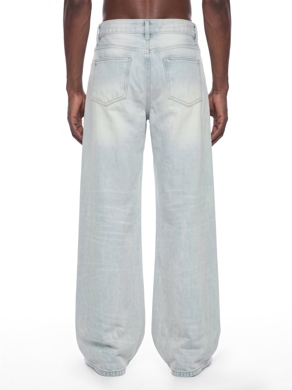 Men’s Vintage Wash Wide-Leg Denim Jeans